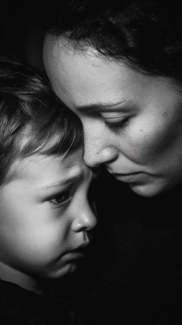 Autism Therapist Calming Child Portrait Black and White