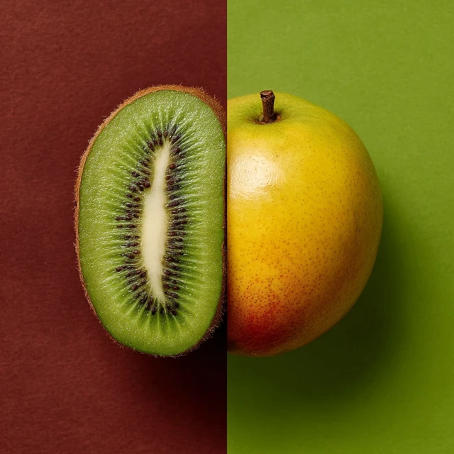 Kiwi Apple Composition Fresh Fruits