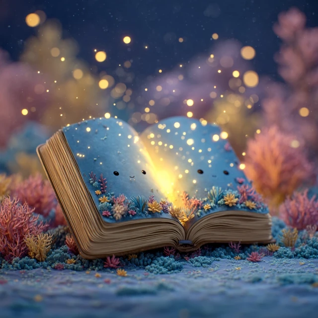 Cute Cartoon Bible With Starry Sky Spring Background