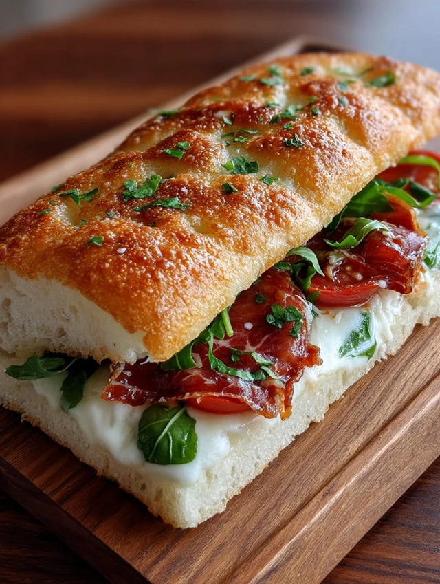 Italian Sandwich on Focaccia Bread