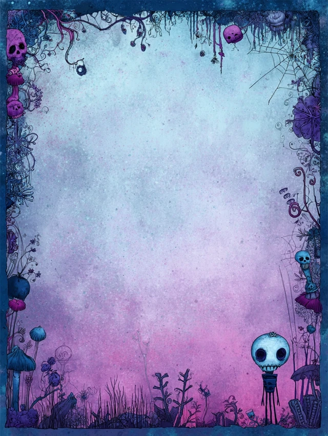 Horror Wedding Sign Border Eerie Gothic Art