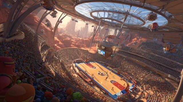 Mars Basketball Arena 3D Pixar Style