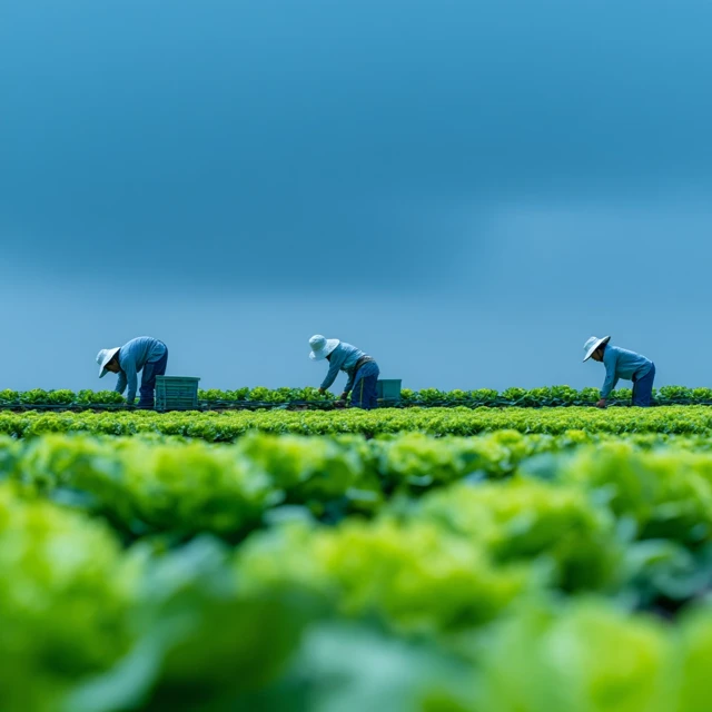 Lettuce Harvest Field Workers Agriculture Farming