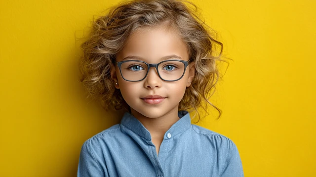Girl with Glasses Smiling Portrait