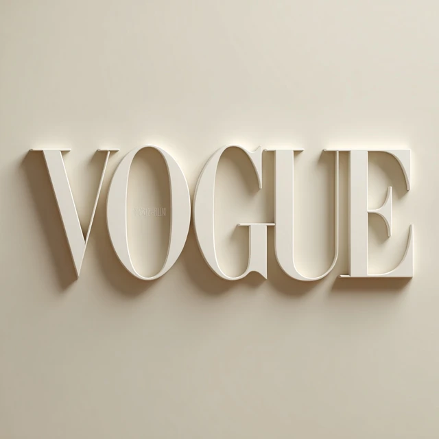 VOGUE Logo 3D Illustration Minimalist Fashion