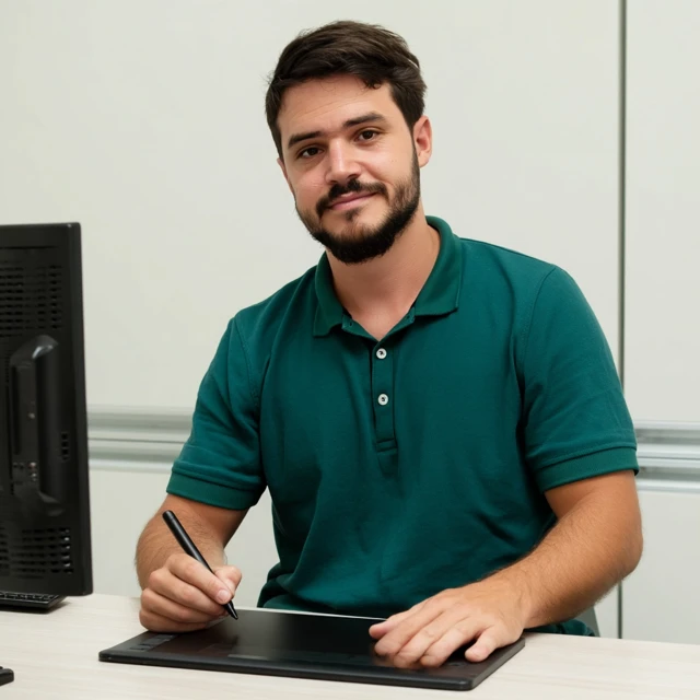 Graphic Designer Working on Tablet