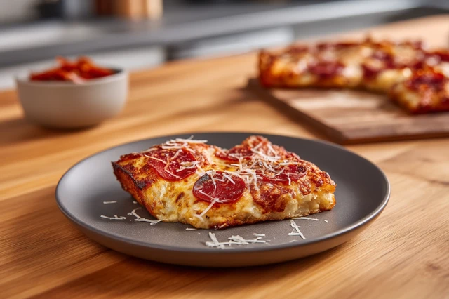 Detroit Style Pizza Pepperoni Mozzarella