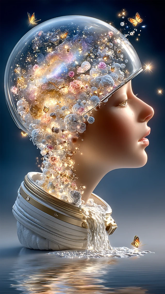 Astronaut Helmet Space Cosmic Surreal Art