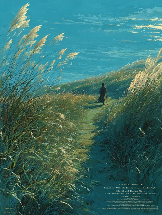 Peaceful Meadow Lone Figure Soft Colors
