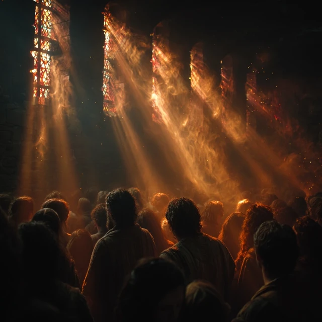 Divine Light A Scene of Worship and Faith
