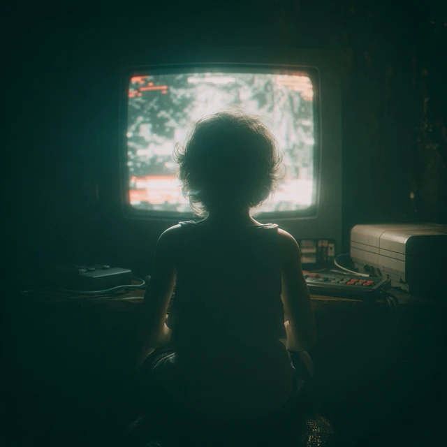 Retro Gamer Immersed in a Video Game