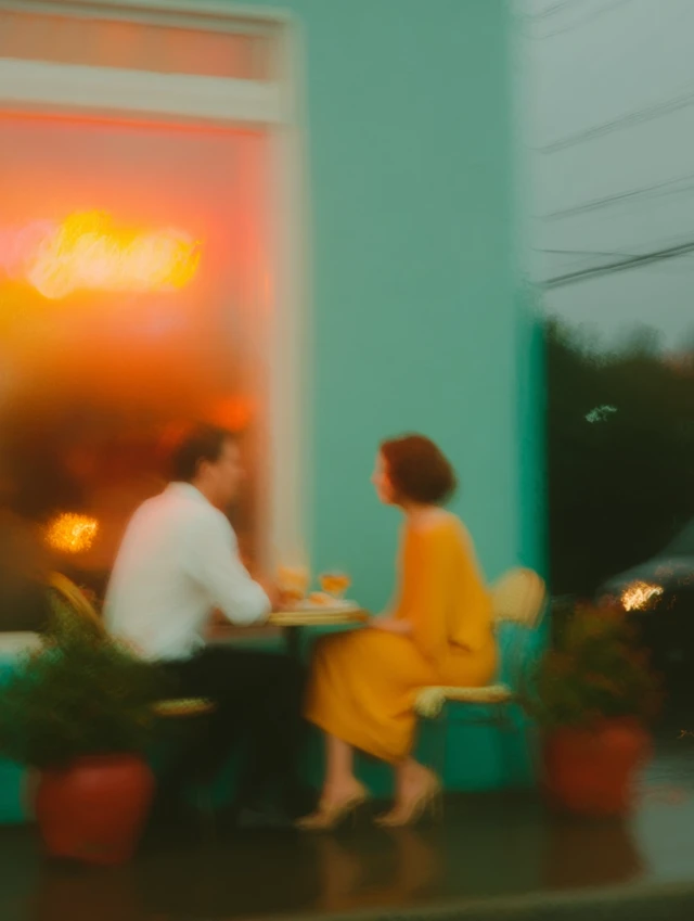 Romantic Cafe Scene Rainy Evening Jazz Music