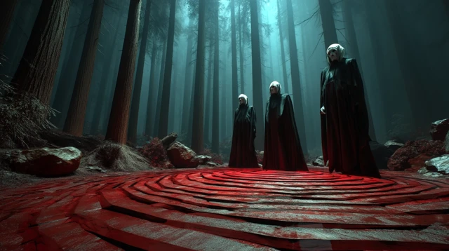 Haunted Forest Occult Symbolism Art