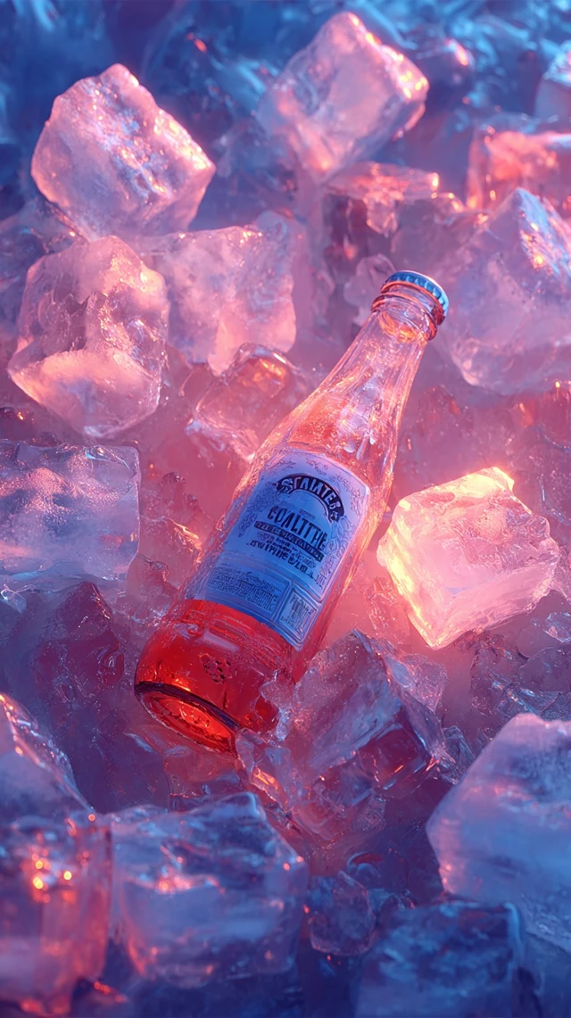 Ice Cold Soda Bottle in a Freezer Graphic Design