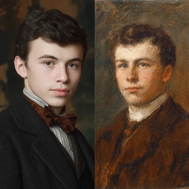Dmitry Razumikhin Portrait Young Man from 1865