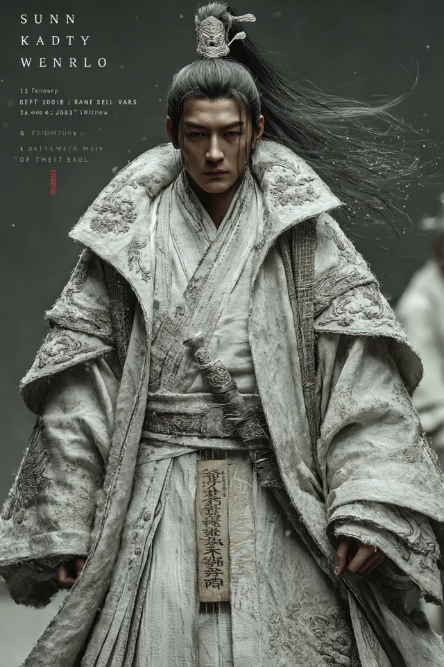 Sun Wu Portrait Handsome East Asian Man Art