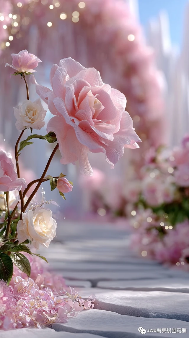 Dreamy Pink Roses Summer Garden Photography