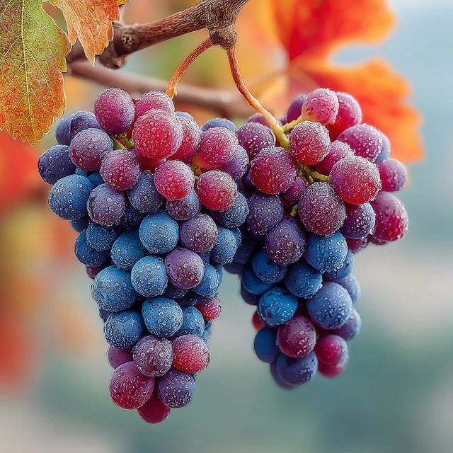 Close Up of Juicy Grapes with Water Droplets