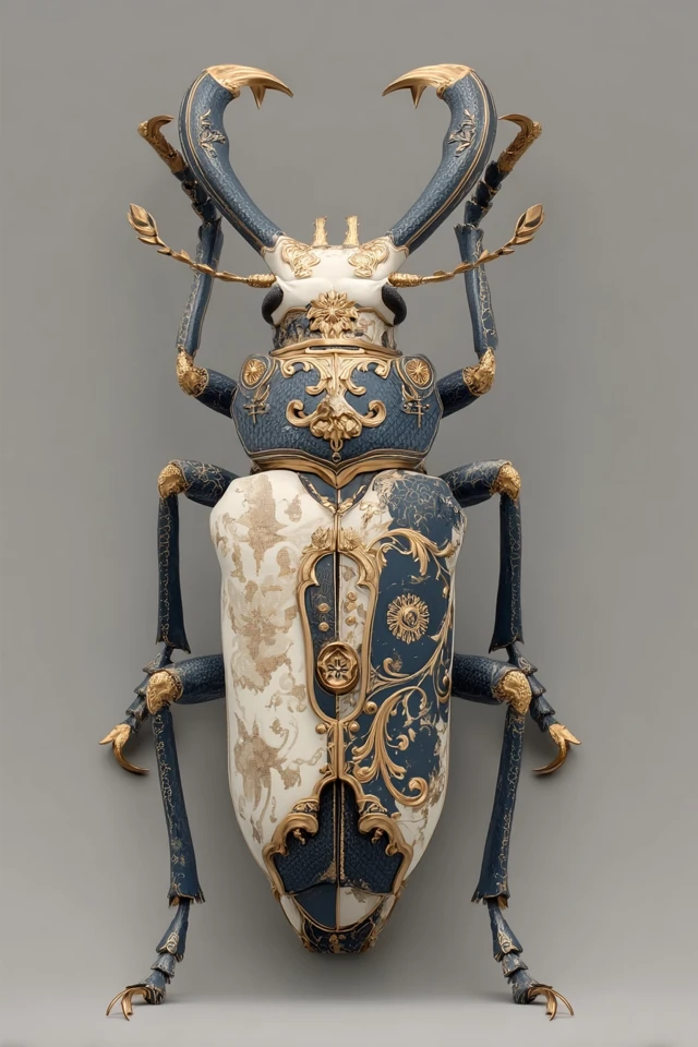 Cerambycidae Beetle Art Deco Sculpture