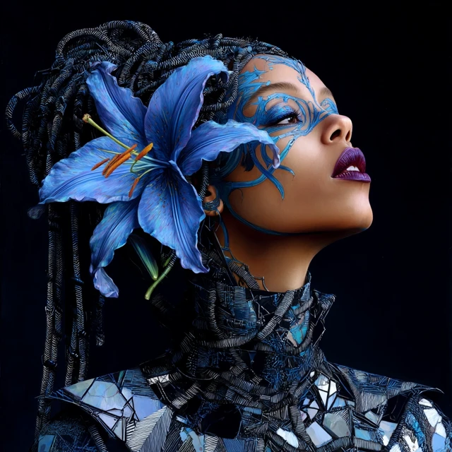 Afro Asian Woman Oil Painting Fantasy Art
