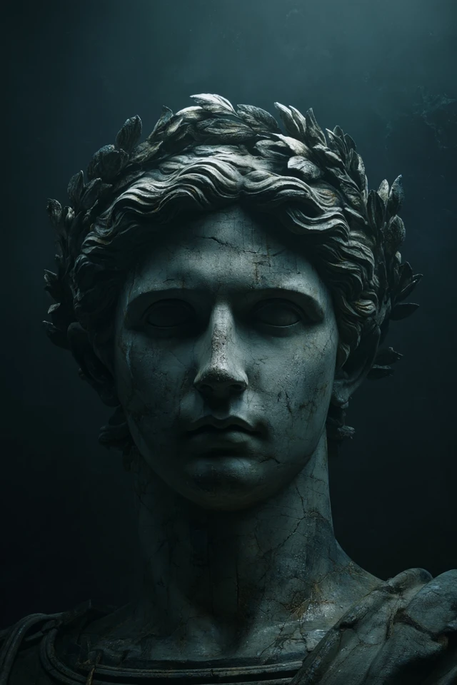 Roman Emperor Statue Album Cover Art