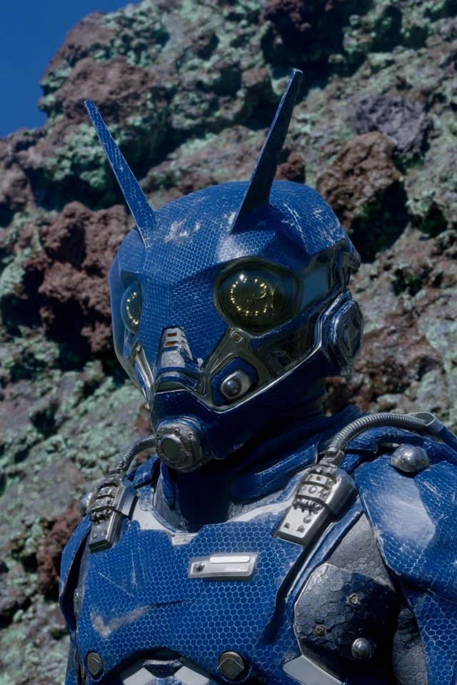 Futuristic Bee Suit 3D Render Cosmic Aura Space