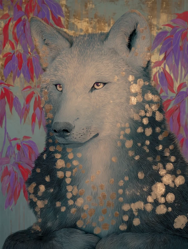 Mystical Wolf Painting