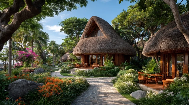 Tropical Resort Landscape Eco Friendly Architecture