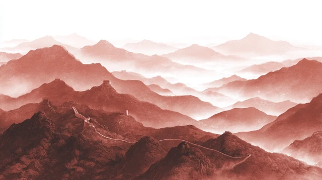 Chinese Ink Wash Landscape Painting Ethereal Mountains