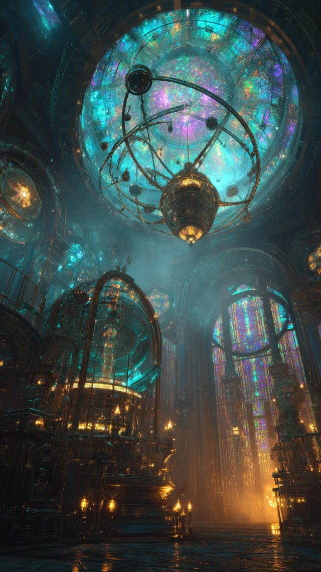 Steampunk Temple Orrery Dreamlike Art