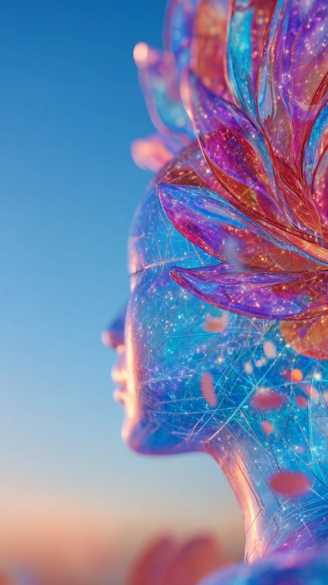 Lotus Head Digital Painting Serene Awakening