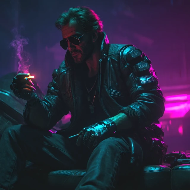 Cyberpunk Fonz A Retro Futuristic Illustration