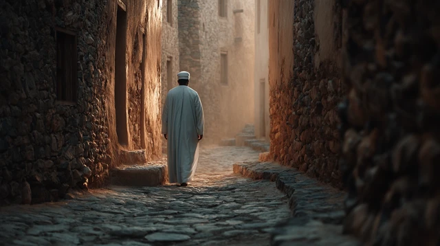 Omani Man Walking in Nizwa Oman