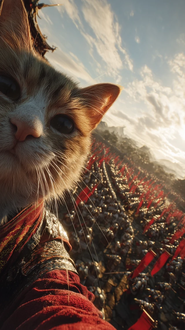 Cat Selfie Epic Ming Dynasty Battle Historical Scene