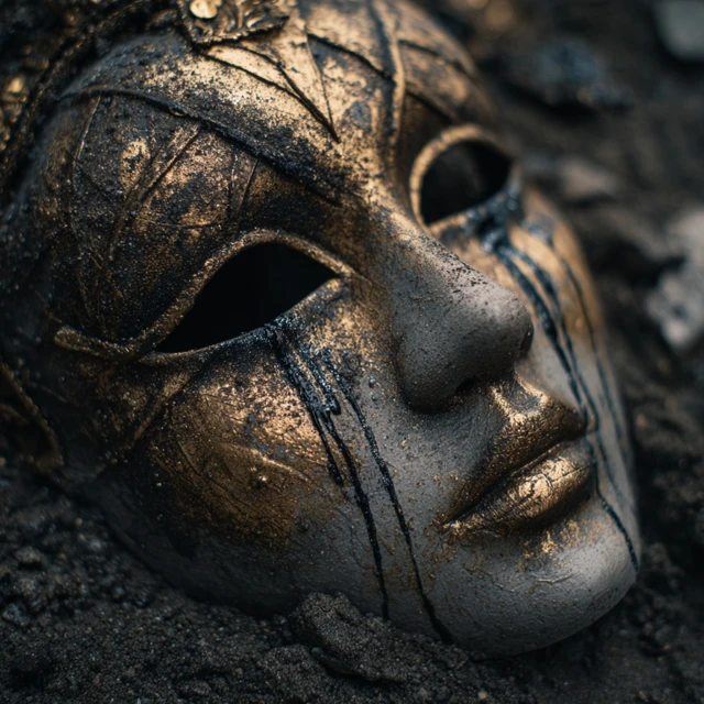 Masquerade Mask in Ashes or Melting