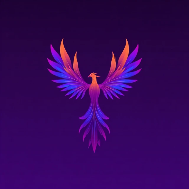 Phoenix Logo Design Gradient Purple Orange