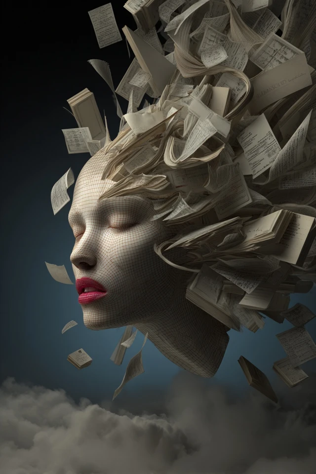 Fragmented Woman Face Puzzle Surreal Art
