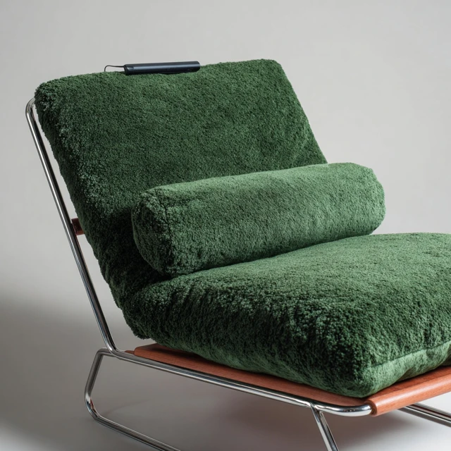 Luxurious Velvet Chair with Metal Frame