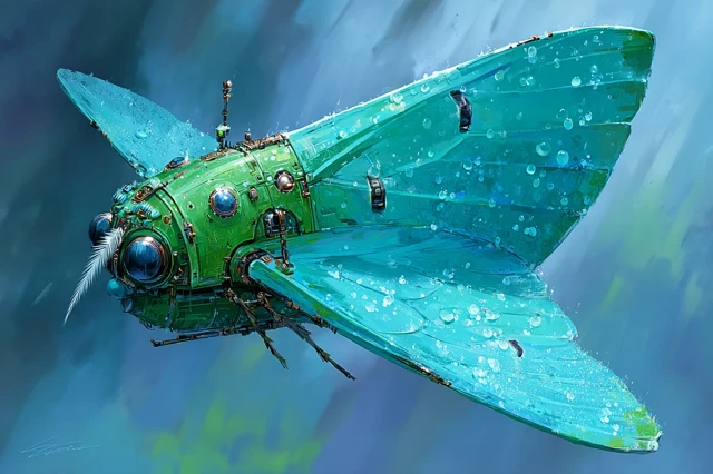 Luna Moth SciFi Artwork