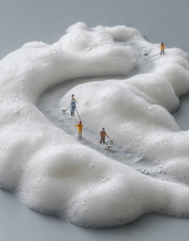 Foamy Skincare Texture Miniature Scene