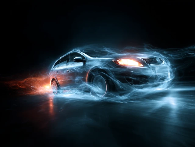 Light Speed Car Advertisement Futuristic Design