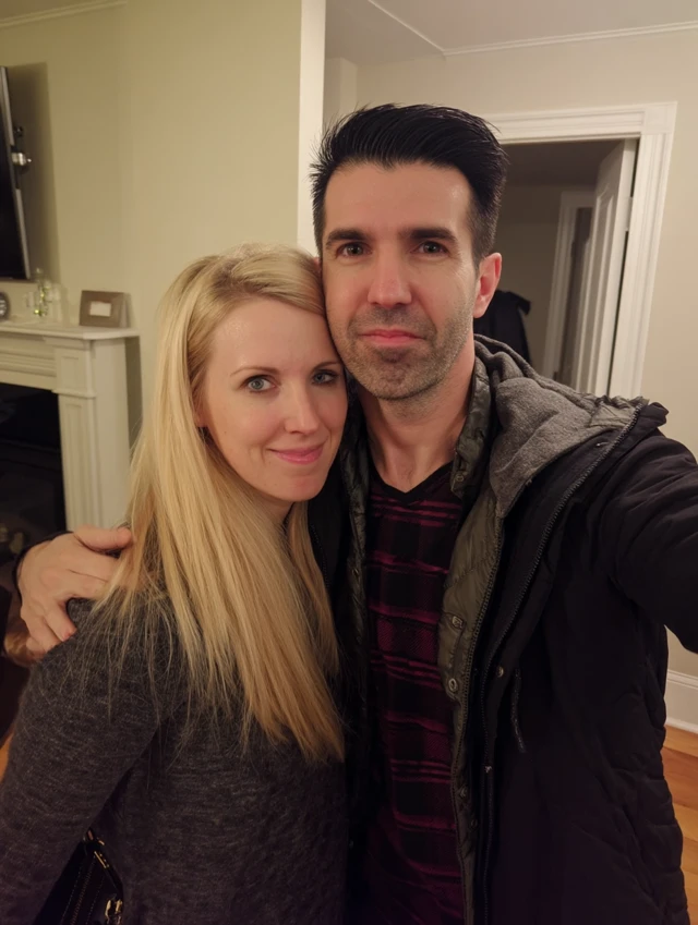 Couple Portrait Smiling Together Indoors