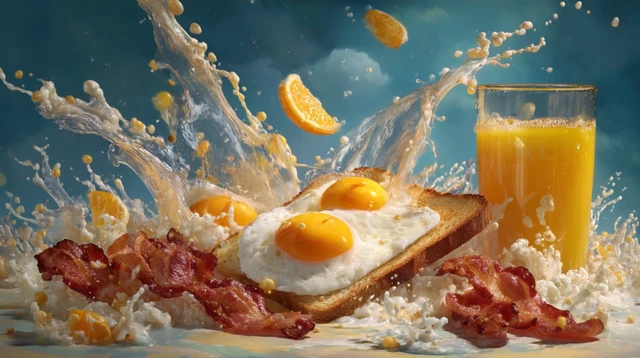 Floating Breakfast Surreal Food Art