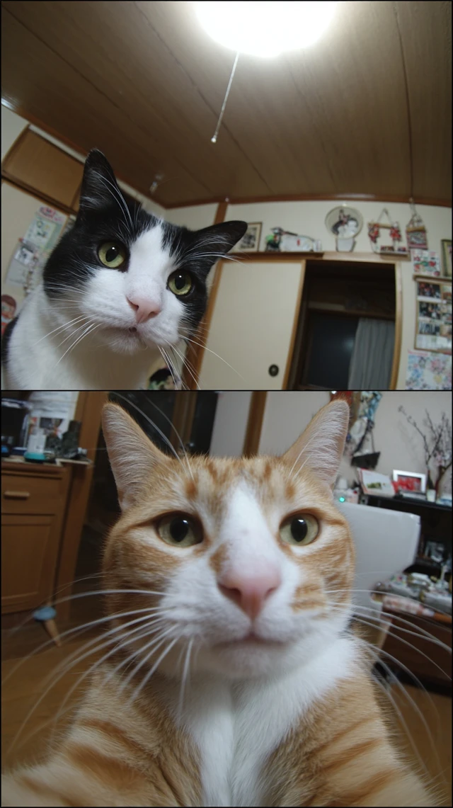 Cats Take Selfies Funny Poses in Japanese House