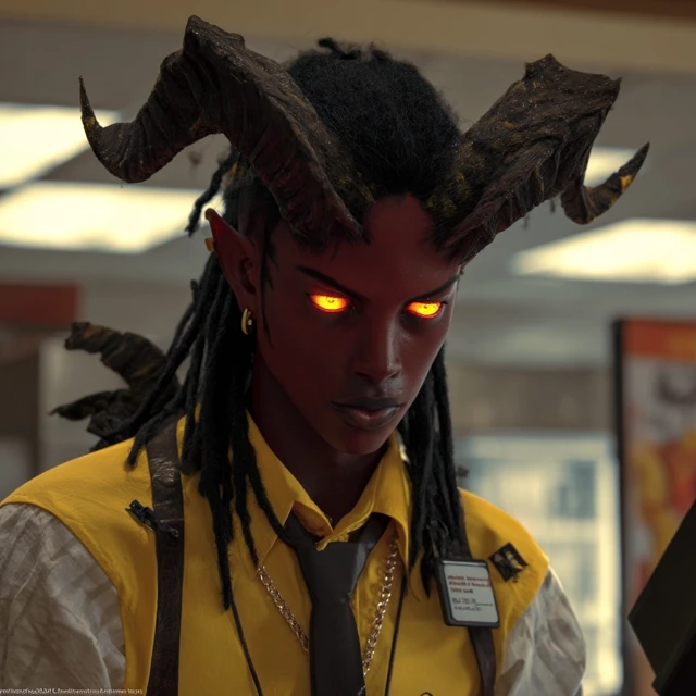 Devil Man Working at Waffle House