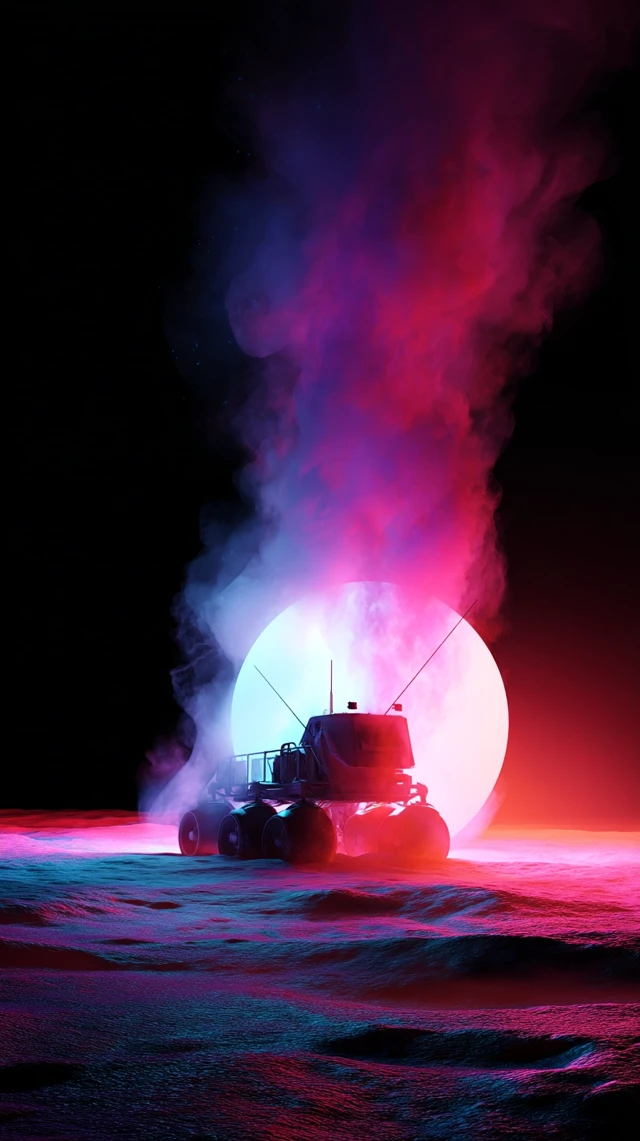 Space Rover on a Red Planet 3D Animation