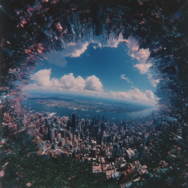 Surreal Cityscape 3D Rendered Panoramic View