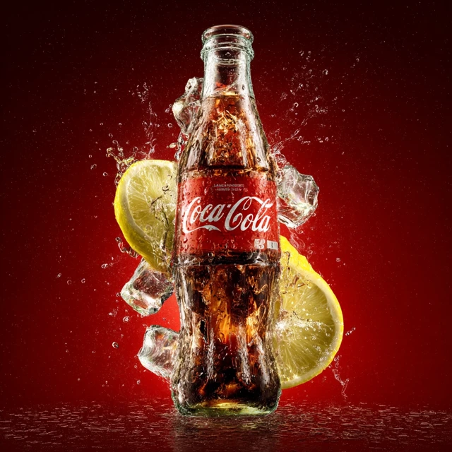 Coca Cola Refreshing Summer Drink with Ice and Lemon