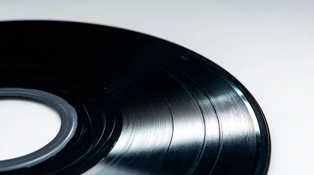 Vintage Vinyl Record Player Close Up Retro Music