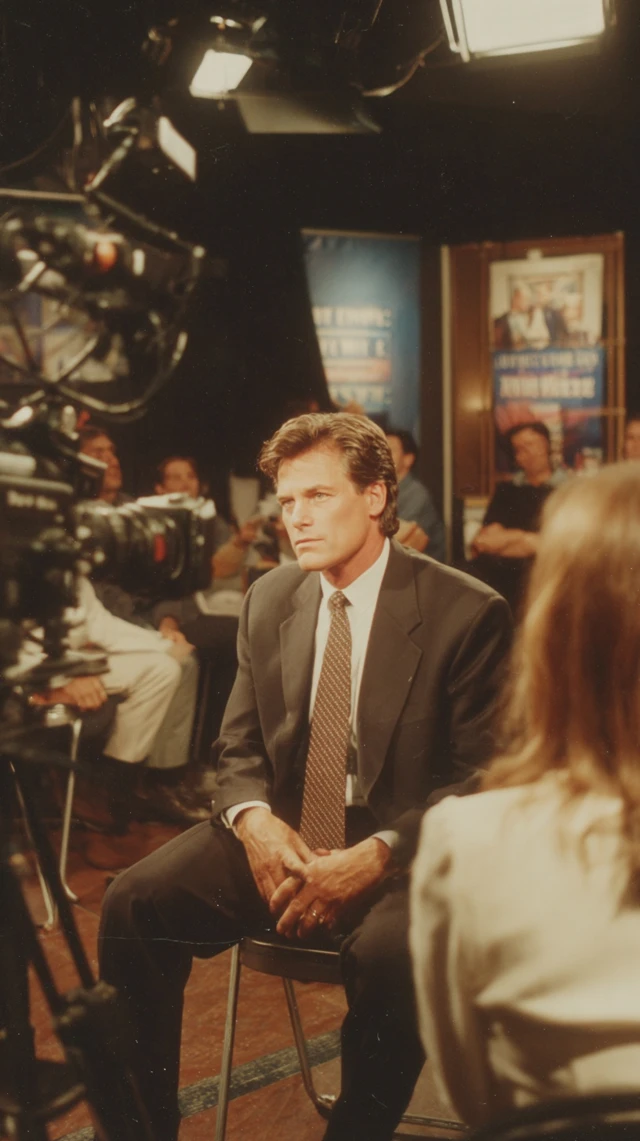Man in Business Suit on TV Health Show Early 2000s